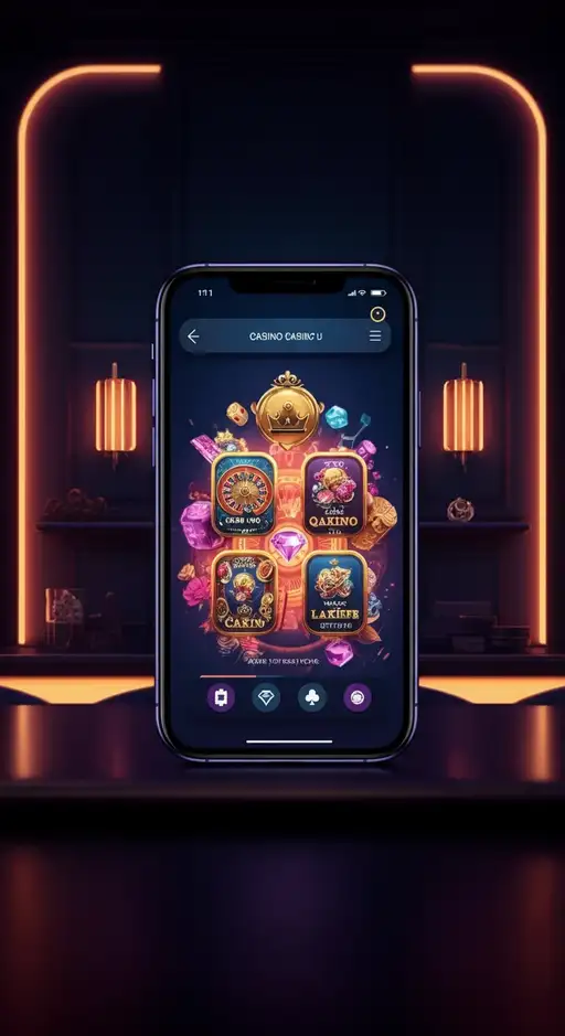 Mobiele interface van Spinfin Casino met gokautomaten en biometrische inlogopties